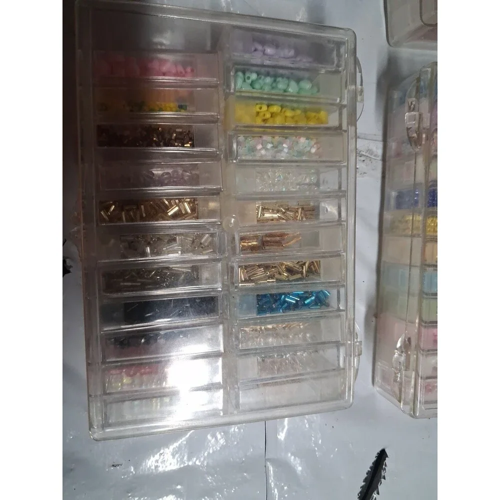 Massive  Bead Loom And Beads Lot 2 Bead Looms And Tons Of Beads Glass And More